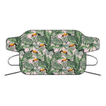 Tropical Palm Leaf And Toucan Print Car Windshield Snow Cover