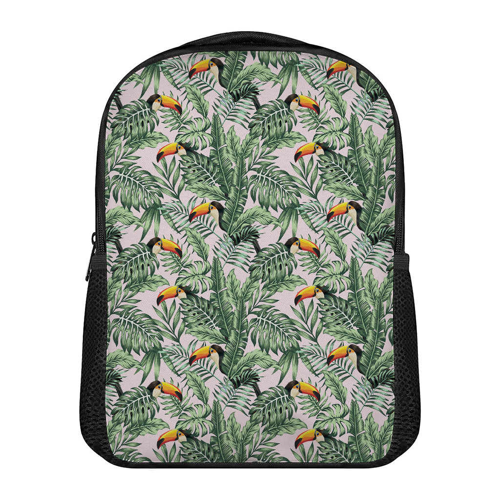 Tropical Palm Leaf And Toucan Print Casual Backpack