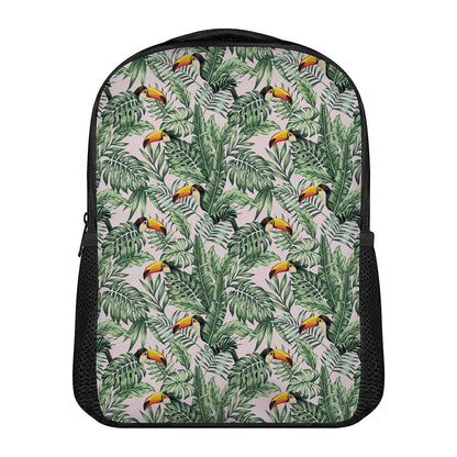 Tropical Palm Leaf And Toucan Print Casual Backpack