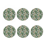 Tropical Palm Leaf And Toucan Print Coaster Set