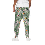 Tropical Palm Leaf And Toucan Print Cotton Pants