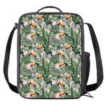 Tropical Palm Leaf And Toucan Print Crossbody Lunch Bag