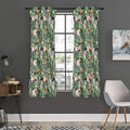 Tropical Palm Leaf And Toucan Print Grommet Curtain Panels