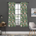 Tropical Palm Leaf And Toucan Print Curtain