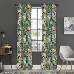 Tropical Palm Leaf And Toucan Print Curtain