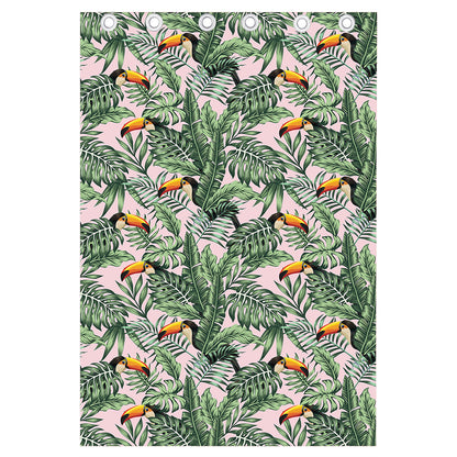 Tropical Palm Leaf And Toucan Print Curtain