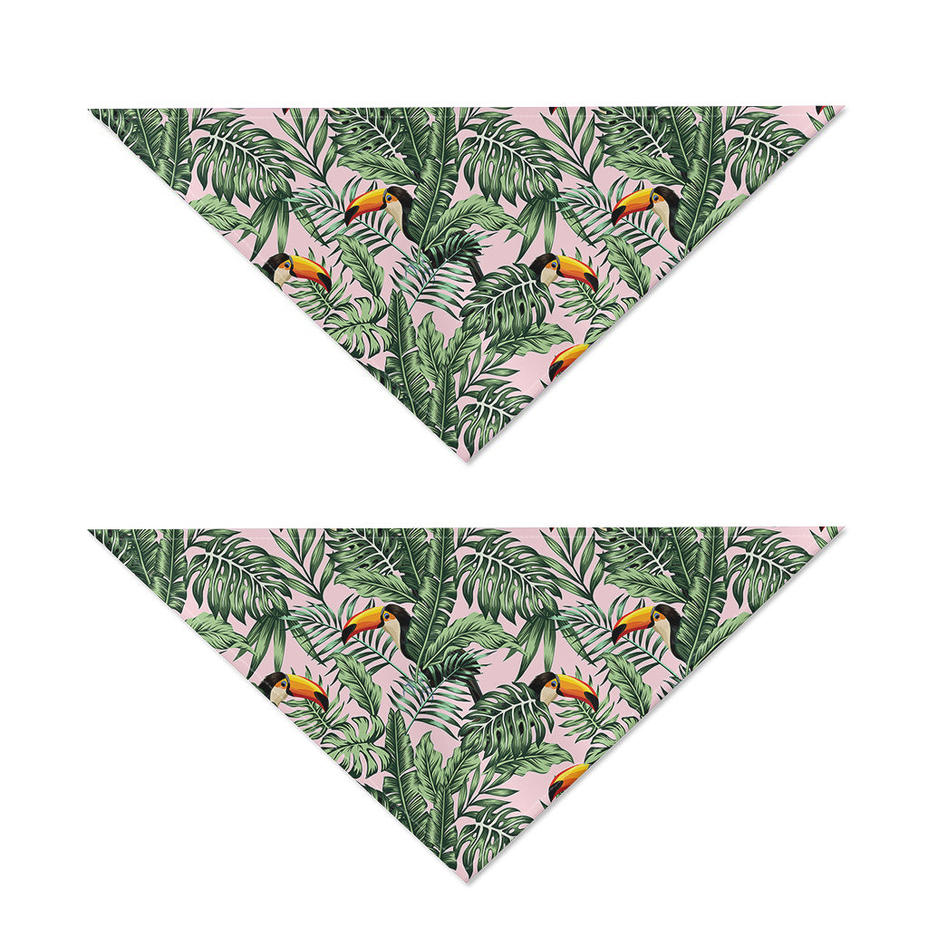 Tropical Palm Leaf And Toucan Print Dog Bandana