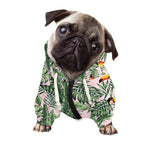 Tropical Palm Leaf And Toucan Print Dog Zip Up Hoodie