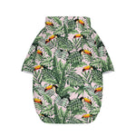 Tropical Palm Leaf And Toucan Print Dog Zip Up Hoodie
