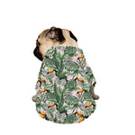 Tropical Palm Leaf And Toucan Print Dog Zip Up Jacket