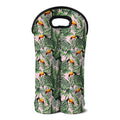 Tropical Palm Leaf And Toucan Print Double Neoprene Wine Tote