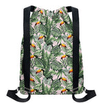 Tropical Palm Leaf And Toucan Print Drawstring Backpack