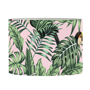 Tropical Palm Leaf And Toucan Print Drum Lamp Shade