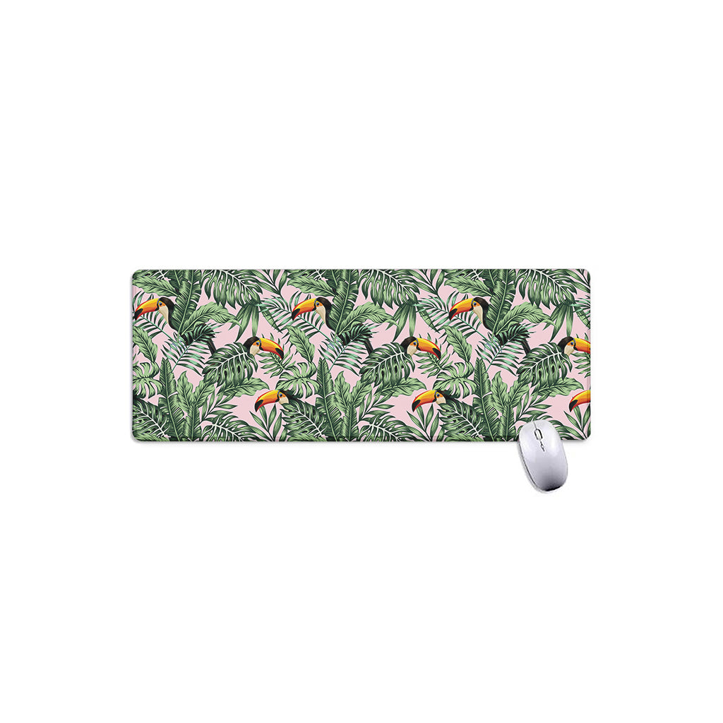 Tropical Palm Leaf And Toucan Print Extended Mouse Pad