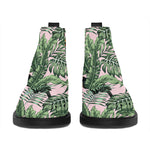 Tropical Palm Leaf And Toucan Print Flat Ankle Boots