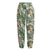 Tropical Palm Leaf And Toucan Print Fleece Lined Knit Pants