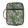 Tropical Palm Leaf And Toucan Print Front Pocket Bible Bag