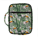 Tropical Palm Leaf And Toucan Print Front Pocket Bible Bag
