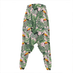 Tropical Palm Leaf And Toucan Print Hammer Pants