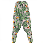 Tropical Palm Leaf And Toucan Print Hammer Pants