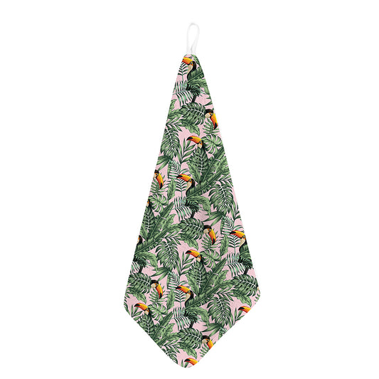 Tropical Palm Leaf And Toucan Print Hand Towel