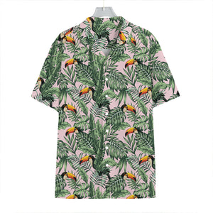 Tropical Palm Leaf And Toucan Print Hawaiian Shirt