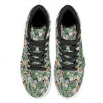 Tropical Palm Leaf And Toucan Print High Top Leather Sneakers