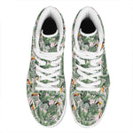 Tropical Palm Leaf And Toucan Print High Top Leather Sneakers