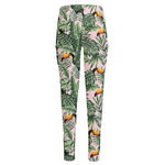 Tropical Palm Leaf And Toucan Print High-Waisted Pocket Leggings