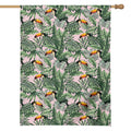 Tropical Palm Leaf And Toucan Print House Flag