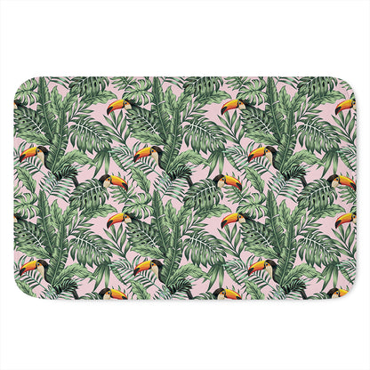 Tropical Palm Leaf And Toucan Print Indoor Door Mat