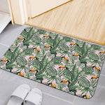 Tropical Palm Leaf And Toucan Print Indoor Door Mat