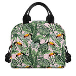 Tropical Palm Leaf And Toucan Print Insulated Lunch Bag