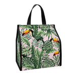 Tropical Palm Leaf And Toucan Print Insulated Lunch Tote