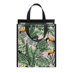 Tropical Palm Leaf And Toucan Print Insulated Lunch Tote