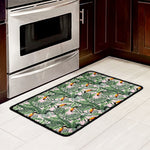 Tropical Palm Leaf And Toucan Print Kitchen Mat