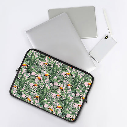 Tropical Palm Leaf And Toucan Print Laptop Sleeve