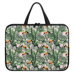 Tropical Palm Leaf And Toucan Print Laptop Sleeve With Handle