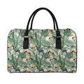 Tropical Palm Leaf And Toucan Print Leather Duffel Bag