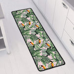 Tropical Palm Leaf And Toucan Print Long Kitchen Mat