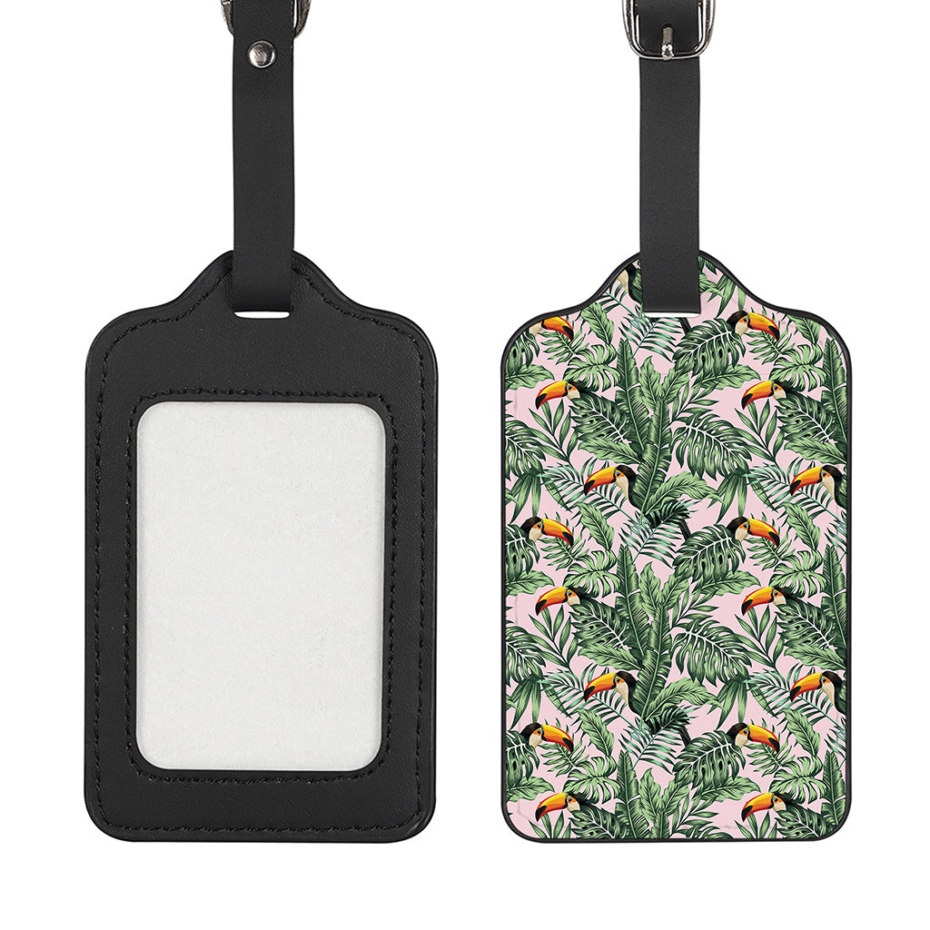 Tropical Palm Leaf And Toucan Print Luggage Tag