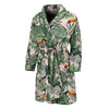 Tropical Palm Leaf And Toucan Print Men's Bathrobe