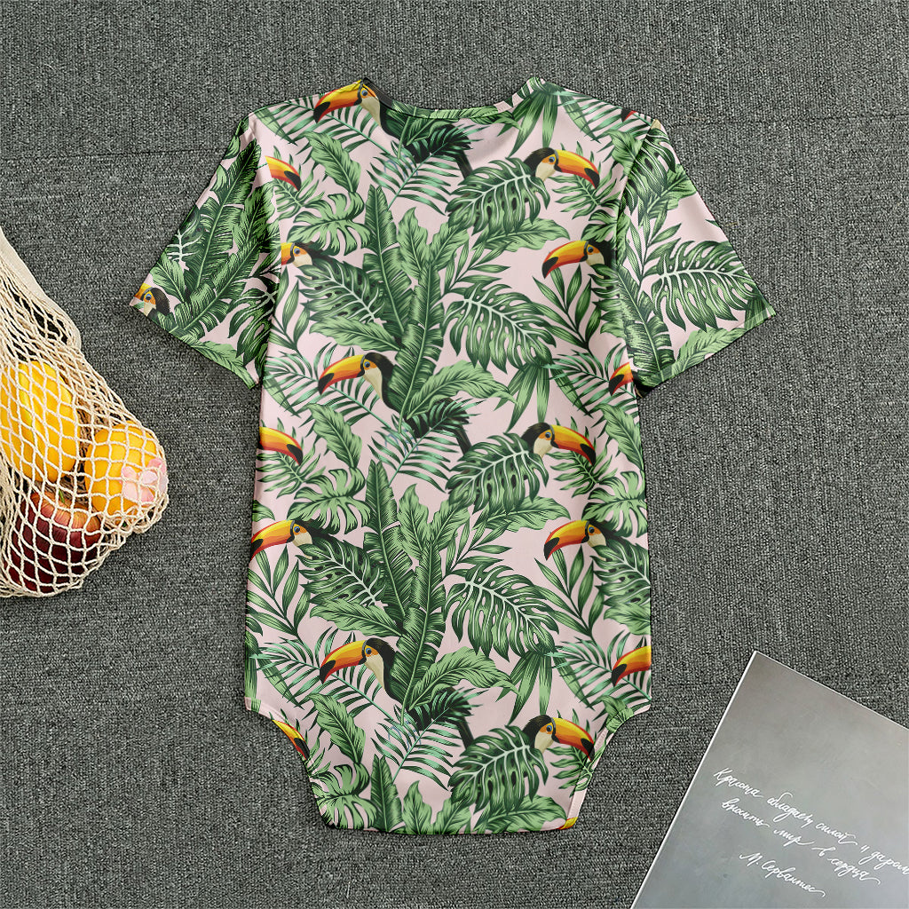 Tropical Palm Leaf And Toucan Print Men's Bodysuit