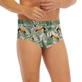 Tropical Palm Leaf And Toucan Print Men's Briefs
