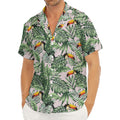 Tropical Palm Leaf And Toucan Print Men's Deep V-Neck Shirt