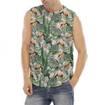 Tropical Palm Leaf And Toucan Print Men's Fitness Tank Top