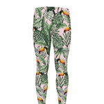 Tropical Palm Leaf And Toucan Print Men's leggings