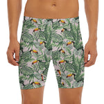 Tropical Palm Leaf And Toucan Print Men's Long Boxer Briefs