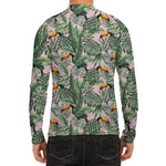 Tropical Palm Leaf And Toucan Print Men's Long Sleeve Rash Guard