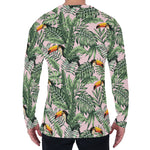 Tropical Palm Leaf And Toucan Print Men's Long Sleeve T-Shirt